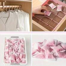 96/48/24pcs Rose Scented Plastic Wardrobe Freshener Bags - Floral Home Fragrance, Red, 12/6pcs Hanging Air Purifier Suitable For Wardrobe And Drawers, 1pc Includes Long-Lasting Fragrance Paper Insert (Packaging And Style Are Random.) - Multicolor - View 7
