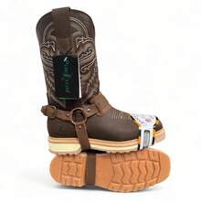 BOTAS INDUSTRIALES VAQUERAS CON CASCO DE ACERO ESTILO RODEO CON ESTRIBOS PUREPECHA - Café integral - Ver 9