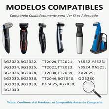 BG200040 Cabezal de Repuesto 2PCS, Compatible con Repuesto Rasuradora, Afeitado Eficiente, Apoyar Lavado con Agua, para Norelco Bodygroom Serie 7000, 5000, Blanco - BLANCO - Ver 4