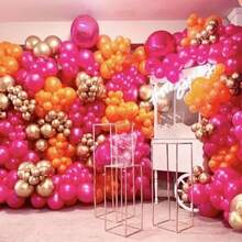 94 Pcs Balloon Arch Kit Pink Orange Gold