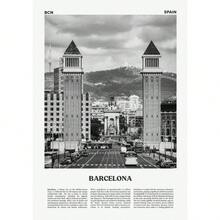 现代地标旅行黑白摄影海报迈阿密巴塞罗那印刷品帆布画墙画家居房间装饰 - 彩色 - 查看 56