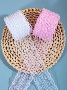 10 Meter/Rolle Spitzenborte Stoffband mit Blumen Muster für Nähen, DIY Basteln, Scrapbooking, Geschenkverpackung, Haarschleifen, Hochzeit, Brautstrauß, Baby-Shower Dekorationen