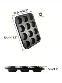 3pcs/1pc Non-Stick Cupcake Baking Pan Set, Mini Paper Cup Cake Mold, Baking Cups, Cake Molds, Baking Tray, Mini Cheese Cake Pan, Kitchen Gadgets, Baking Supplies - Black - View 3