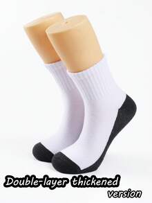 6 Pairs Thickened Classic Sports Style Student Socks, Versatile Suitable For Children In Autumn/Winter - Multicolor - View 4