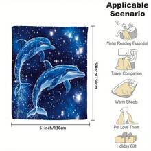 Soft And Comfortable Dolphin Blanket: Naps, Travel, And Festive Gifting - Available In 149.86cm X 99.06cm And 149.86cm X 129.54cm Sizes