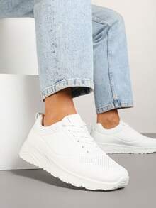 Sneakers Decorated With Embossing For Daily Wear - White - View 2
