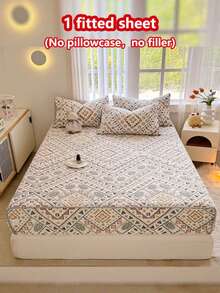 1 tấm bọc nệm dày, mềm mại, thoáng khí, in hình bông tuyết (Kích thước đôi), ấm áp khi chạm vào, thấm hút ẩm, bảo vệ nệm chống trượt, dễ tháo rời và giặt bằng máy, phù hợp với mọi mùa, độ sâu 11 inch - Hình học ánh trăng - Xem 3