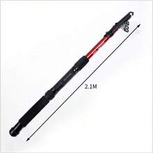 Vara de pesca marítima de fibra de vidro com múltiplas especificações para pesca, ideal para viagens de pesca marítima e pesca costeira, adequada para pescadores de todos os níveis de habilidade para capturar vários peixes marinhos. Pesca com varas de pesca marítima de fibra de vidro com múltiplas especificações. - Vermelho - Ver 11