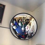 1pc Elegant Art Deco Round Convex Wide-Angle Mirror - Wall-Mounted Decorative Mirror With All-Plastic Frame &Bedroom Living Room, No Electricity Needed, Featherless, Horizontal Orientation, Modern Home Decor, Room Living Decor