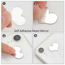 100 قطعة من ملصقات المرآة القلبية الشكل اللاصقة ذاتيًا من الأكريليك، ملصقات قلب صغيرة عاكسة مقاومة للماء، مناسبة لديكور المنزل، الجدران المميزة، مشاريع الحرف اليدوية DIY، وديكورات الحفلات أو الزفاف - متعدد الألوان - مشاهدة 10