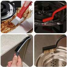 8件套，燃气灶长柄多功能清洁工具，铜线炉灶油污清洁刷，瓷砖缝隙清洁刷，耐用，重型清洁工具，多功能清洁刷，家居清洁除锈工具，焊渣清洁剂，耐用刷子，重型刷子，优质钢，耐用材料，清洁工具 - 彩色 - 查看 4