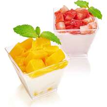 10/20/40/50 pezzi Mini coppette per dessert, piccole tazze di plastica trasparente inclinate, adatte per budini, mousse, gelatine e altri dessert, ideali per feste, mini torte gelato, decorazione dolci, feste di compleanno, matrimoni e altri eventi - Colori multipli/stili casuali - Visualizzare 8