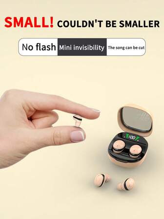 Mini cuffie per dormire, auricolari senza fili ultra compatti e leggeri con display LED, cuffie comode con microfono - ideali per dormire e viaggiare