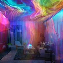 1pc LED Ripple Wave & Aurora Borealis Effect Projection Lamp With Remote Control, Adjustable Color, Bedroom Night Light Projector, Home Theatre, Ceiling Projection For Romantic Ambiance, Multi-Scene Decorative Projection Lamp, Suitable For Holidays - 1 cái - Xem 2