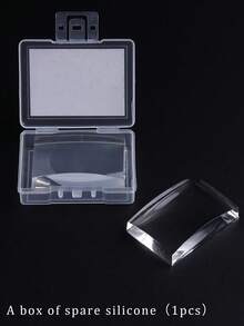 Square Transparent Silicone Nail Art Stamp Set, High Transparency, Alcohol Wipeable, Suitable For Large Steel Plates, Rectangular Jelly Nail Stamp With Scraper And Silicone Replacement Stamp Head - Multicolor - View 10