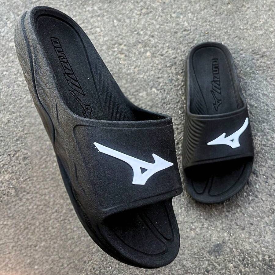 MZN Men's Slide Flip Flops Comfortable Non-Slip Lightweight Sporty Casual Pool Everyday - 黑色 - 查看 1