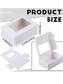 12/6pcs Soap Boxes For Homemade Packaging, Kraft Paper Snack Boxes With Window Display, For Candy, Bread, Soap Making, 3.7 X 2.6 X 1.4 Inches (White) - White - View 3