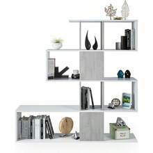 Estantera Librera, Saln, Comedor o Despacho, Modelo Domi, Acabado en Blanco Artik y Roble Canadian, Medidas: 145 Altox 145 Anchox 28 Fondo