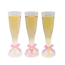 5.5oz And 4.5oz Clear Plastic Champagne Glasses, [Reusable] Plastic Cocktail Cups, Suitable For Parties, Weddings, Birthdays, New Year And Large Celebrations (Champagne Glasses, Beverage Cups, Plastic Cups, Birthday Cups) - Multiple Colors/random Styles - View 7