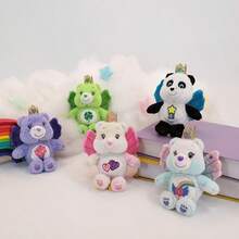 Gantungan Kunci Boneka Beruang Care Bears Sayap Kupu-kupu 15cm dengan Suara BB, Boneka Kartun, Hiasan Tas, Liontin Boneka, Dekorasi Ransel untuk Penggemar - Purple - View 4
