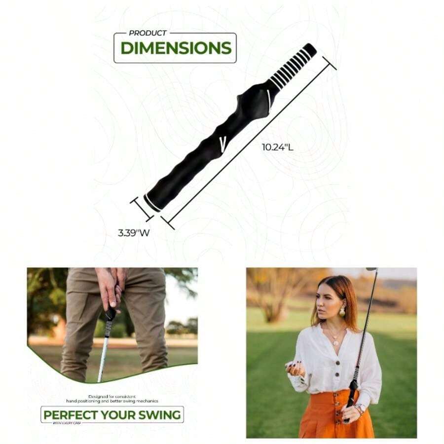 Right - Hand Grip Trainer U2013 Swing Training Aid Hand Positioning Anti - Slip Grip Trainer Beginners Pros Improve Accuracy, Power Consistency - Dụng cụ tập cầm gậy đánh golf màu đen - Xem 1