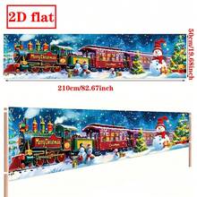 2D Flat Christmas Banner, 1PC Holiday Banner, Christmas Porch Banner, Fabric Christmas Banner, Holiday Banner, Santa Claus Gift Long Banner, Party Banner, Christmas Party Banner