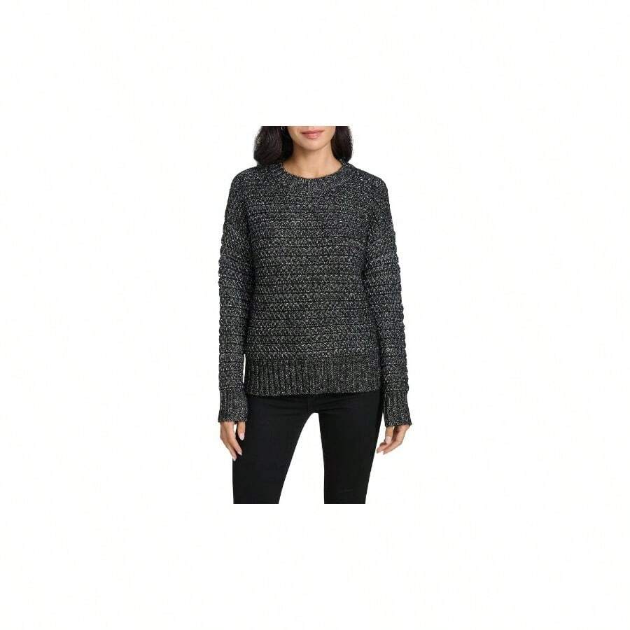 Pull Over Sweater Sudadera Mujer - M + Combo Negro/Plata - Ver 1