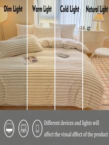 Set de lenjerie de pat 3 piese - 1 husă de pilotă și 2 fețe de pernă, textil moale și confortabil pentru casă, disponibile în mai multe culori, potrivit pentru cămin, dormitor, decor simplu și la modă pentru casă, lavabil la mașină, fără umplutură - Set de huse de pilotă din blană artificială/pluș, 1 husă de pilotă cu închidere cu fermoar și 2 fețe de pernă, exclude pilota, dimensiuni Twin, Full, King, Queen