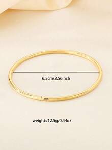 Women's 18k Gold Plated Stainless Steel Bracelet, Fashion Light Luxury Simple Basic Bracelet, Waterproof Jewelry