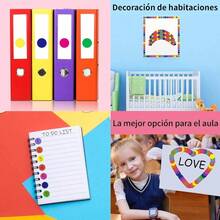 1400 Pcs Pegatinas De Puntos De Colores, Ronda De Etiquetas De Codificacin De Color, Polka Crculo De Puntos Etiqueta Engomada Para La Oficina, Aula, Papeles - Multicolor - Ver 6