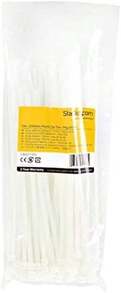 StarTech.com Fascette fermacavi da 10 pollici - Larghezza 4 mm, Diametro 68 mm, Resistenza alla trazione 22 kg, Nylon, Autobloccanti, Punta curva, Certificazione 94V-2/UL, Confezione da 100 - Bianco - Bianco - Visualizzare 3
