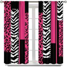 Leopard Zebra Curtains For Bedroom Living Room  Cheetah Pink White Black Curtains Animal Print Darkening Dreapes  Window Treatments Geometry 28x40i - Giáng sinh-1 - Xem 2