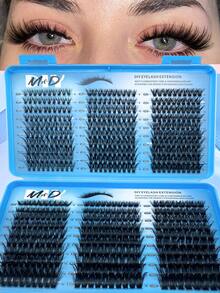 580-Piece D-Shaped, Large-Capacity Eyelash Kit; Includes 30D, 40D, 50D, 60D, 80D, And 100D Volume Lashes; For Natural-Looking Eye Makeup; 10-16mm Length, Mixed-Length, Waterproof Synthetic Mink Fiber; 3D Individual Lash Clusters; Easy To Carry, Reusable; Suitable For Daily Wear, Vacations, Everyday Makeup, Cosplay, Full Makeup Looks, And Daily Use; Eyelash Extensions, Individual Lashes, False Eyelashes.