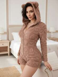 Women Rompers - Beige - View 1