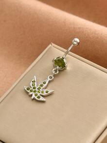 不锈钢脐环，镶有水钻，防过敏，适合万圣节，- 心形、十字架、蝴蝶、枫叶、椰子树、乌龟、蜜蜂、高跟鞋、骷髅、牛头、蜘蛛 - 肚臍環 - 查看 2