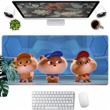 1pc  Cute Cartoon Fluffy Cats Gaming Mouse Pad - Rubber Base, Washable Desk Mat With Adorable 3-Cat Design, Ideal For Office, School, Home Decor, Perfect Gift For Fans, Cute Desk Mat