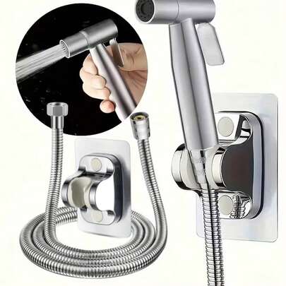 3pcs High Pressure Handheld Spray Gun Set, Made Of ABS Plastic, Wall-Mounted Spray Head, Includes 59-Inch Flexible Hose And Easy-To-Install Sturdy Bracket. Suitable For Bathroom And Toilet Flushing, Outdoor RV Cleaning, Pet Shower, Bathroom And Laundry Room Cleaning. Essential Modern Home Accessory. Great Gift For Holidays.