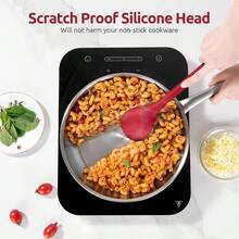 315℃ Heat Resistant Solid Spoon UTaste Long And Large Silicone Kitchen Cooking Spoon  NonScratch Rubber Utensil For Mixing Stirring Serving Scraping In NonStick Cookware Red