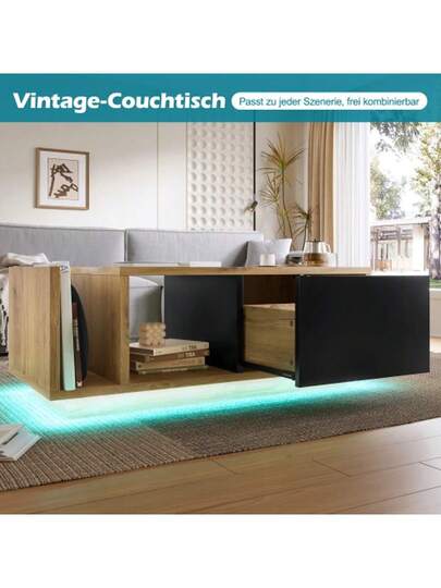 Multifunctional Retro Sideboard Roomdivider Integrated LED Lighting Zeitloses Holz Metal Mit Cleverem Stauraum Für Individuall Dimmbares Wohlfühl Ambiente view 6