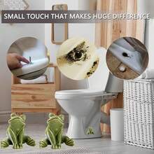 Ceramic Frog Toilet Bolt Covers Decorative, Set Of 2 Tall Toilet Bolt Caps,Cute Frog Toilet Screw Cover Caps, Toilet Caps For Bottom Of Toilet For Bathroom Decor, Easy To Install (B - Green){"Color_name":"B-Green"} - B-綠色 - 查看 3