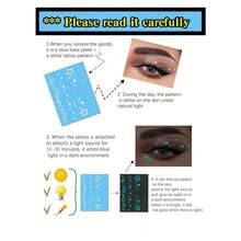 A Luminous Temporary Tattoo Sticker, Using Luminous And White Ink, Designed With A Shining Star And Eye Pattern.This Shiny, Waterproof Fake Tattoo Can Last 2 To 5 Days And Provides Effective Coverage.It Is Suitable For Use In.. - BB-lD01 - View 9
