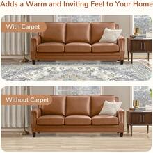 Soft Neutral Area Rugs 5x7, Washable Rug With Non Slip Backing, 5 X 7 Faux Cashmere Low-Pile Carpet, Cream White & Blue & Light Brown,  2025 Design - Purple & Cream - View 7