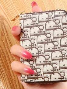 1pc Fashionable And Simple Card Holder, Mini Cute Wallet, Zippered Men's And Women's Card Holder Driver's License Bag, Credit Card Wallet, Multi-Purpose