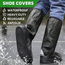 Cubrezapatos Impermeables, Impermeables Reutilizables y Plegables, Cubrezapatillas Antideslizante para Botas de Lluvia con Reflector, Hombres Mujeres Ropa de Lluvia - 2XL - Ver 1