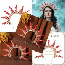 Flame Halo Crown Headpiece Spiked Fire Headband Greek Goddess Headpiece For Women Halloween Renaissance Costume