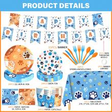 170pcs Party Supplies Birthday Decorations, Disposable Paper Tableware Set, Birthday Decorations, For Themed Party, Tea Party, Birthday Gift, Party Favor, Party Tableware, Disposable Food Tray, Birthday Cake Tray, Party Napkins, Tablecloth, Serves With 24 Includes Plates And Napkins, Banner, Cups And Tablecloth, Bows Birthday Decorations (Bow, Strawberry, Butterfly, Cherry, Puppy And Other Themes) - 狗狗 - 查看 6