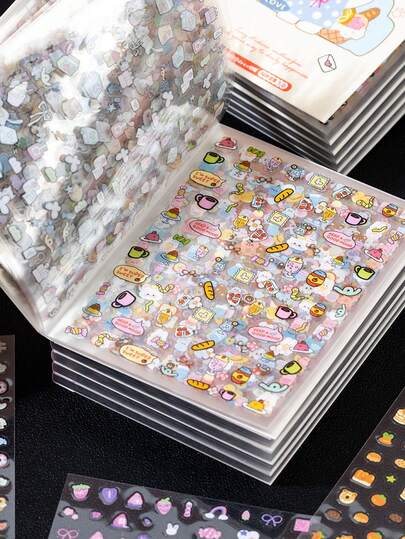 32 Peças Mini Livro de Adesivos de Corte Decorativo, Padrão de Clipe de Nariz Dopamina Sonhadora 5.0, Scrapbooking para Crianças, Adesivos de Arte de Unhas