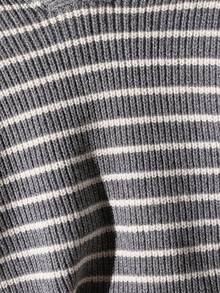 1 件男童韩版时尚宽松粗针织套头衫，休闲绿色粗针织圆领毛衣，秋季 - 灰色 - 查看 3