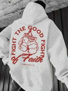 American Street Style Oversize Hoodie Heavy Fleece Autumn Winter Warm Couple Wear Unisex Hoodie Chest Letter Print  Loose Youth Casual Sweatshirt  Loose American Retro Sports Casual Street Hip Hop Printed Hoodie Drawstring Hoodie Pocket Design Couple Set Unisex - 灰色 - 查看 6