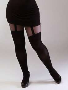 1双女士杏色超薄后缝连裤袜，薄款紧身裤，舒适保暖 - 杏色 - 查看 11